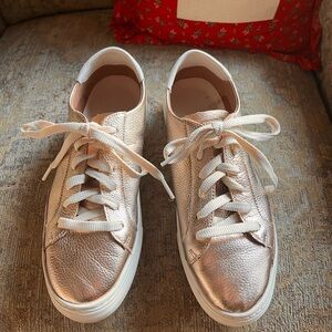 Gold Leather Soludos Sneakers 8.5